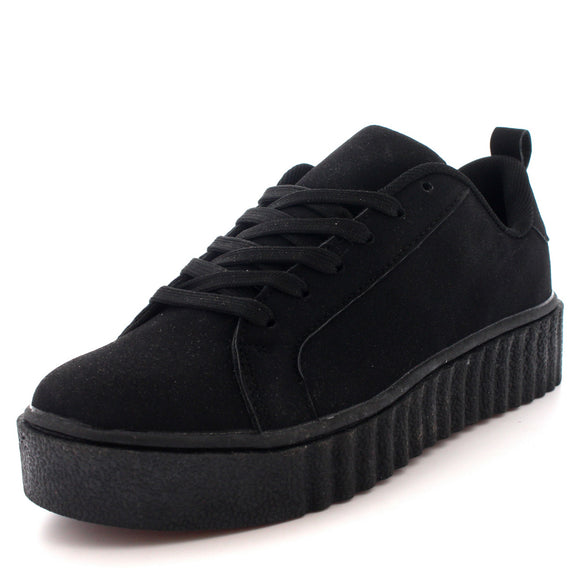 Women's Thick Creeper Platform Lace Pumps Plimsoll Trainer Shoes