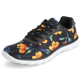 Women's Get Fit Go Easy Lace Up Floral Gym Sports Running Shoes Shock Absorbing Trainer