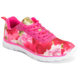 Women's Get Fit Go Easy Lace Up Floral Gym Sports Running Shoes Shock Absorbing Trainer